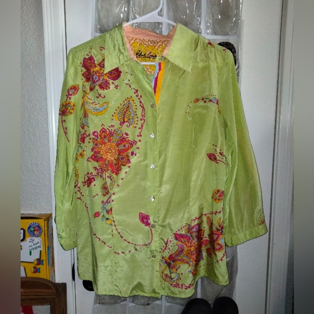 Robert Graham silk button-up shirt size L